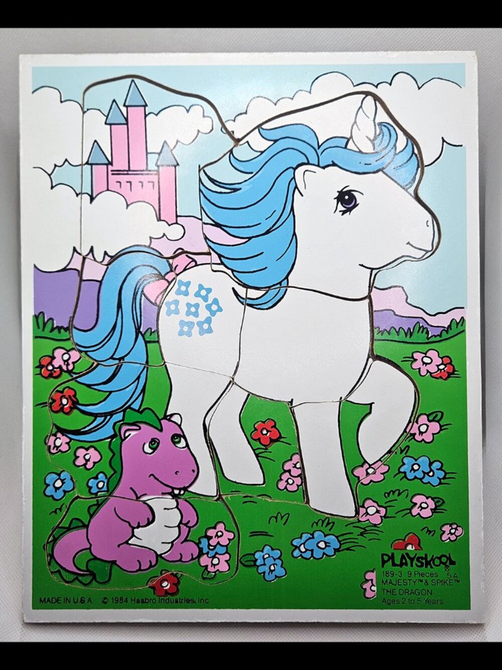 MLP G1 Majesty & Spike Wooden Puzzle - Vintage 1984 My Little Pony Gen 1